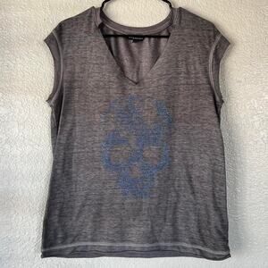 Y2k rhinestone skull sleeveless short
